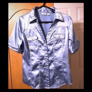 Light Blue Satin look top